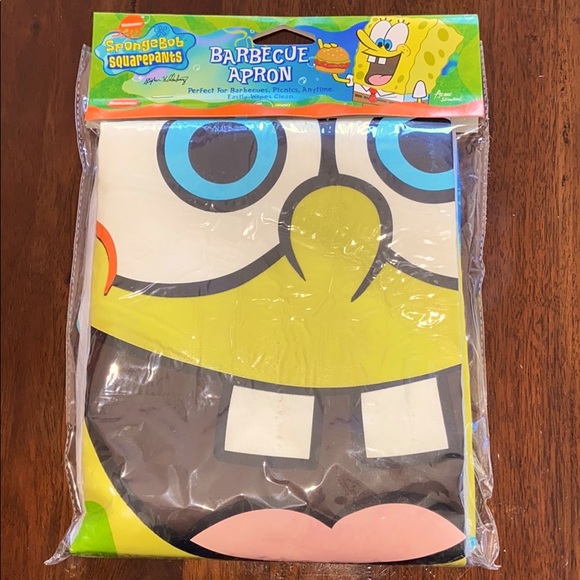 Vintage Spongebob Squarepants BBQ Barbecue Apron NEW Nickelodeon - Picture 1 of 3